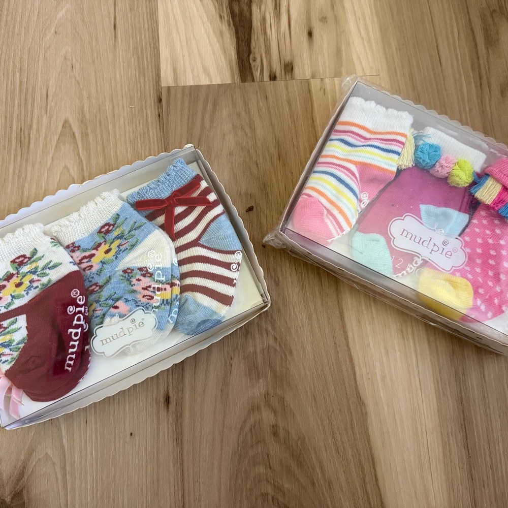 Mud Pie Multicolor Baby Sock Gift Set - Pink, Blue, Red, Yellow